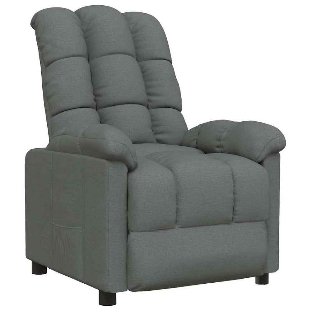 vidaXL Recliner Dark Grey Fabric