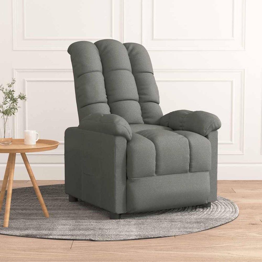 vidaXL Recliner Dark Grey Fabric
