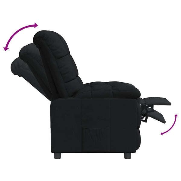 vidaXL Recliner Black Fabric