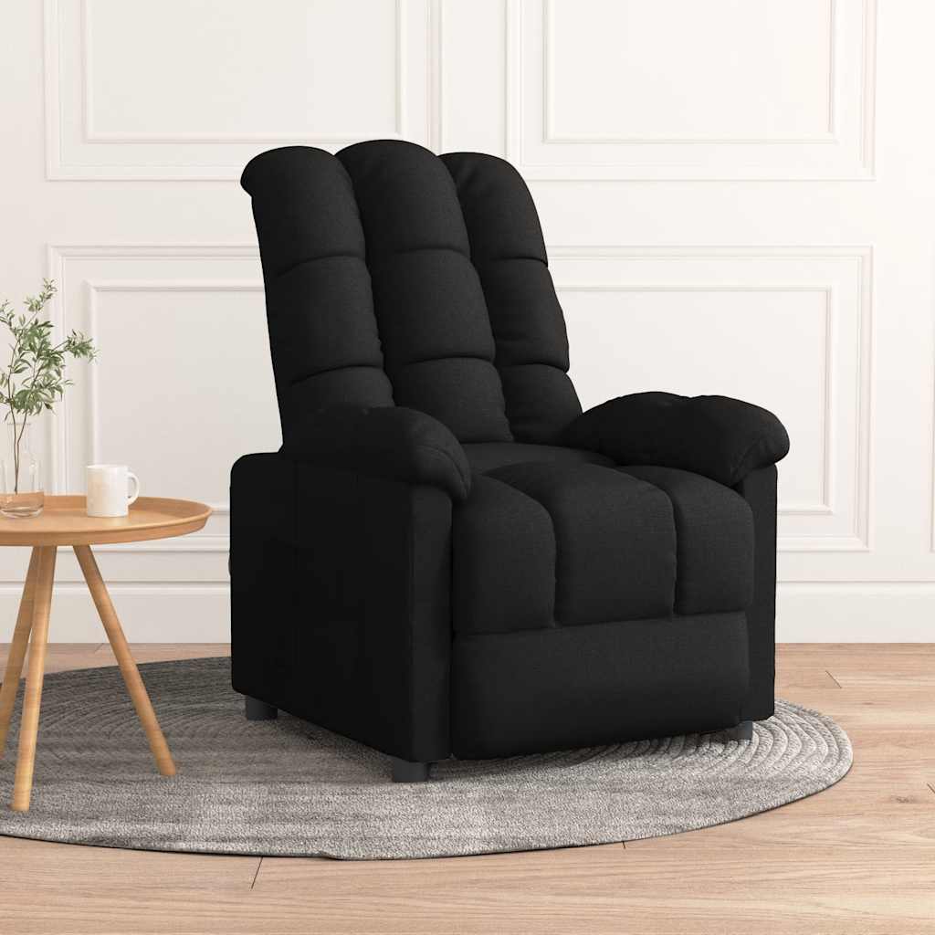vidaXL Recliner Black Fabric