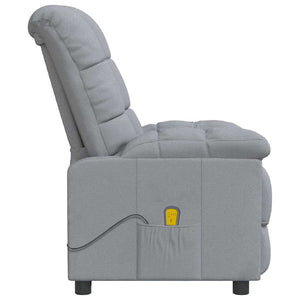 vidaXL Massage Recliner Light Grey Fabric