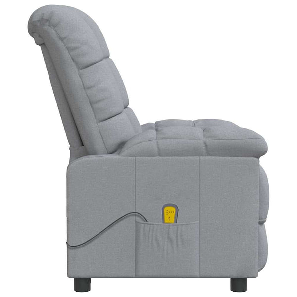 vidaXL Massage Recliner Light Grey Fabric