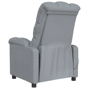vidaXL Massage Recliner Light Grey Fabric