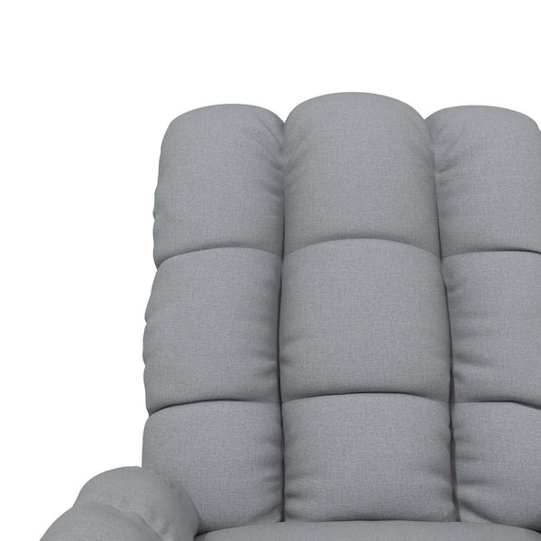 vidaXL Massage Recliner Light Grey Fabric