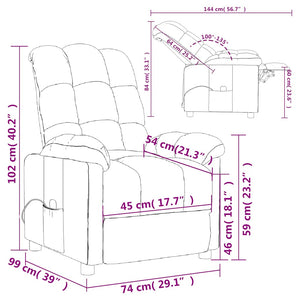 vidaXL Massage Recliner Light Grey Fabric
