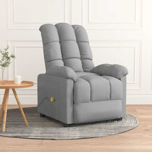 vidaXL Massage Recliner Light Grey Fabric