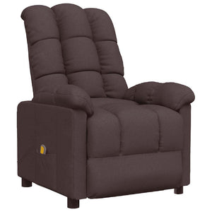 vidaXL Massage Recliner Dark Brown Fabric