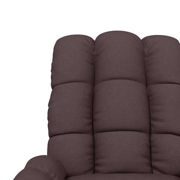 vidaXL Massage Recliner Dark Brown Fabric