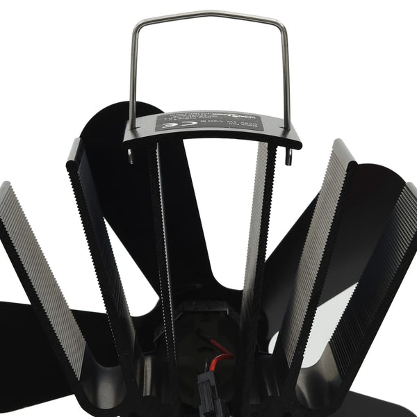 vidaXL Heat Powered Stove Fan 5 Blades Black
