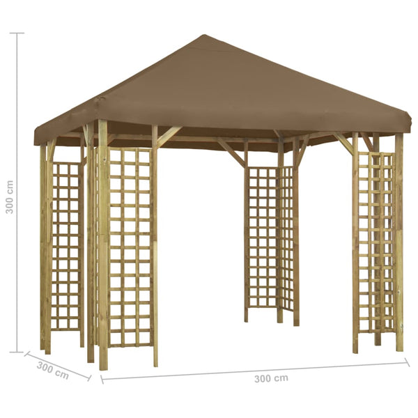 vidaXL Gazebo 3 x 3 m Taupe