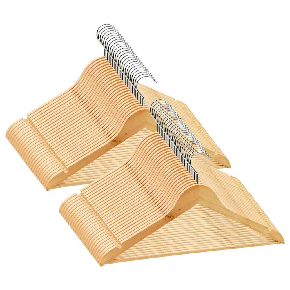 vidaXL 50-Piece Non-Slip Hardwood Hanger Set