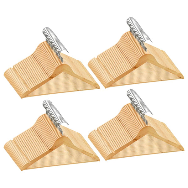 vidaXL 100 Piece Non-Slip Hardwood Hanger Set