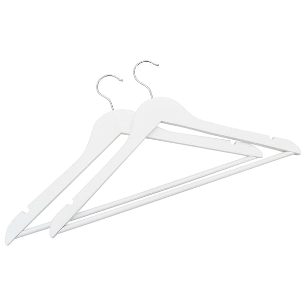 vidaXL 50-Piece Non-Slip White Hardwood Hanger Set