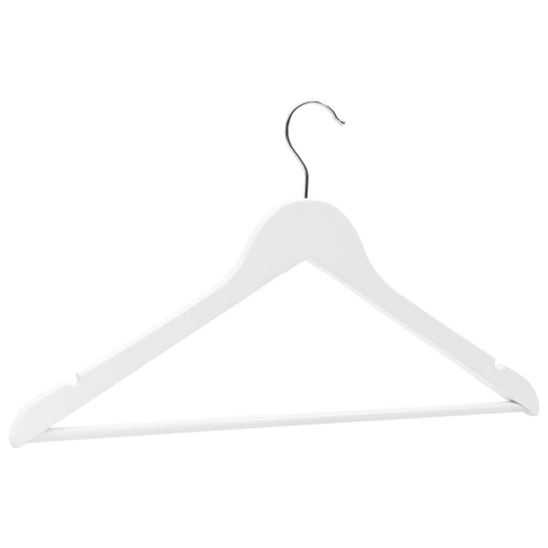 vidaXL 50-Piece Non-Slip White Hardwood Hanger Set