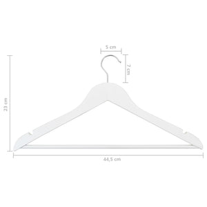 vidaXL 50-Piece Non-Slip White Hardwood Hanger Set