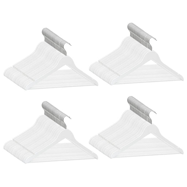 vidaXL 100-Piece Non-Slip Hardwood Hanger Set White
