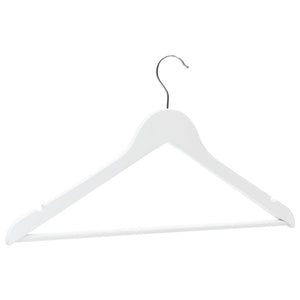 vidaXL 100-Piece Non-Slip Hardwood Hanger Set White