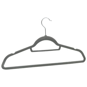 vidaXL 20 Pcs. Non-Slip Grey Velvet Hanger Set