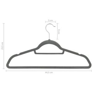vidaXL 20 Pcs. Non-Slip Grey Velvet Hanger Set
