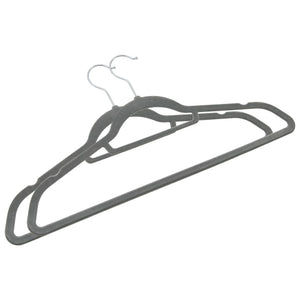 vidaXL 50-Piece Non-Slip Velvet Hanger Set Grey