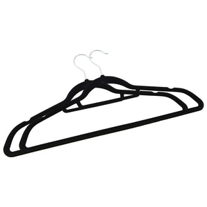 vidaXL 20-Piece Non-Slip Velvet Clothes Hanger Set Black