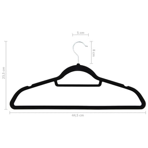 vidaXL 20-Piece Non-Slip Velvet Clothes Hanger Set Black