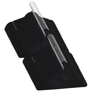 vidaXL 50-Piece Non-Slip Black Velvet Hanger Set