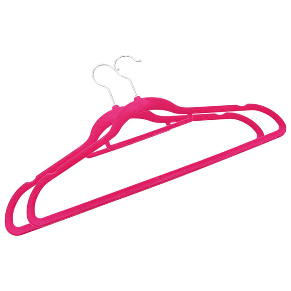 vidaXL 20 Pcs. Clothes Hanger Set Non-Slip Pink Velvet