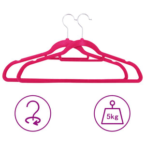 vidaXL 100 pcs Clothes Hanger Set Non-Slip Pink Velvet