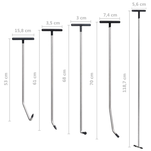 vidaXL 5-piece Dent Repair Tool Set Paintless Stainless Steel