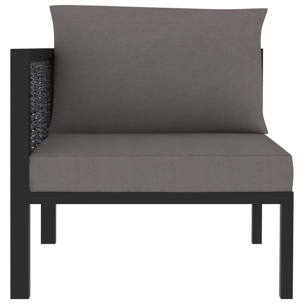 vidaXL Corner Sofa Element with Right Armrest Poly Rattan Anthracite