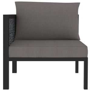 vidaXL Corner Sofa Element with Right Armrest Poly Rattan Anthracite