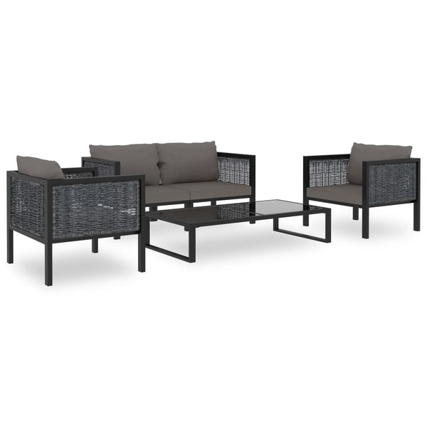 vidaXL Corner Sofa Element with Right Armrest Poly Rattan Anthracite