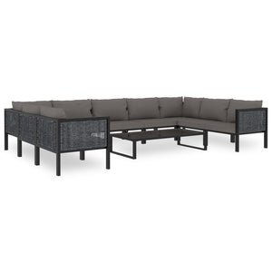 vidaXL Corner Sofa Element with Right Armrest Poly Rattan Anthracite