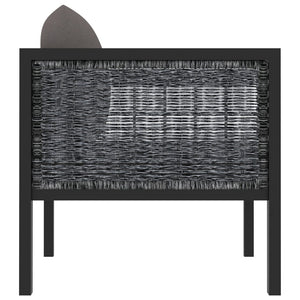 vidaXL Corner Sofa Element with Right Armrest Poly Rattan Anthracite