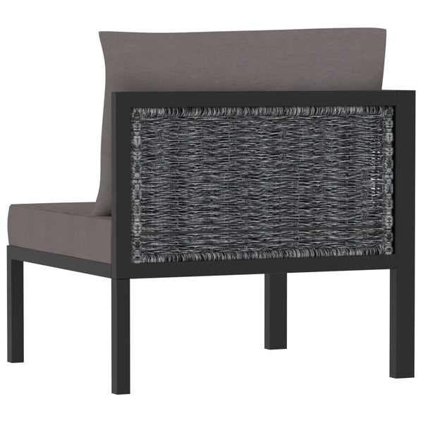 vidaXL Corner Sofa Element with Right Armrest Poly Rattan Anthracite