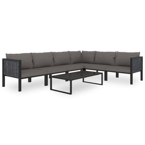 vidaXL Corner Sofa Element with Right Armrest Poly Rattan Anthracite
