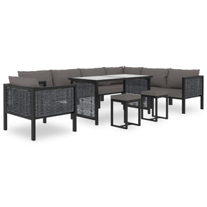 vidaXL Corner Sofa Element with Right Armrest Poly Rattan Anthracite
