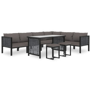 vidaXL Corner Sofa Element with Right Armrest Poly Rattan Anthracite