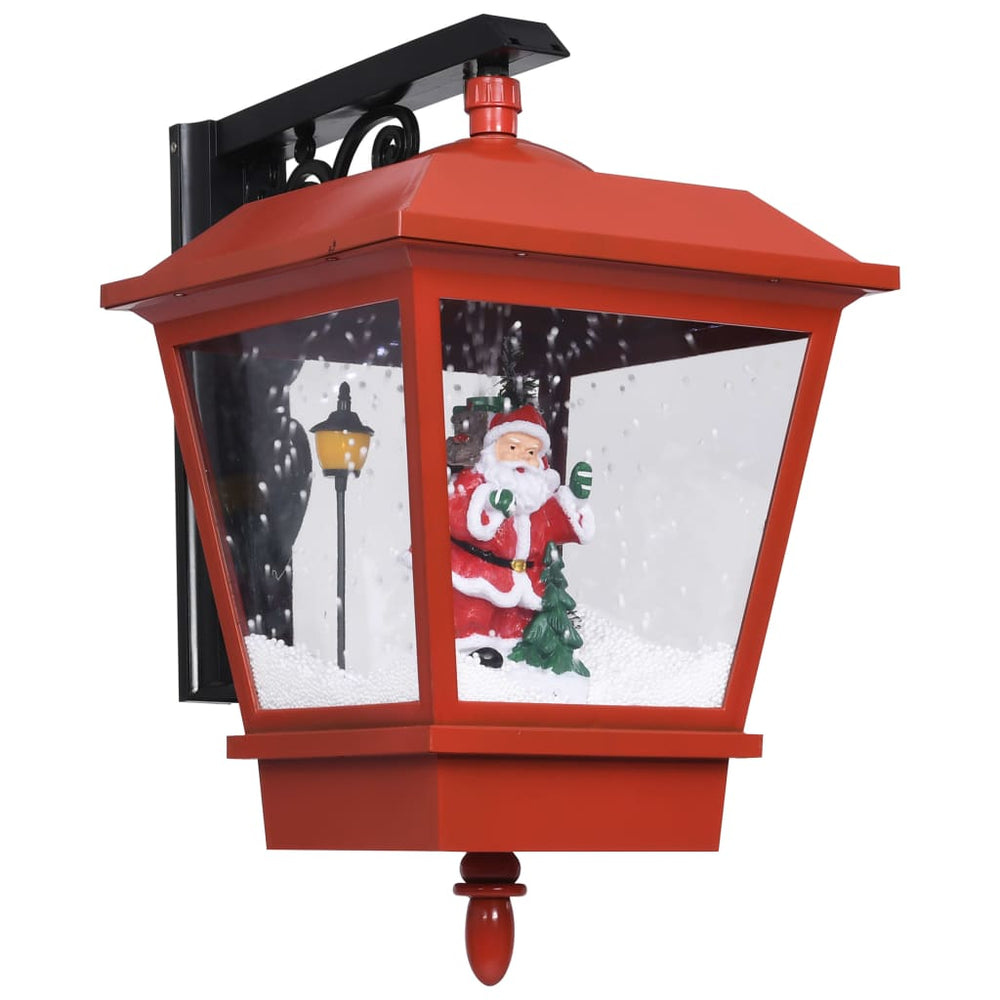 vidaXL Christmas Wall Decor with LED Light and Santa Claus Red