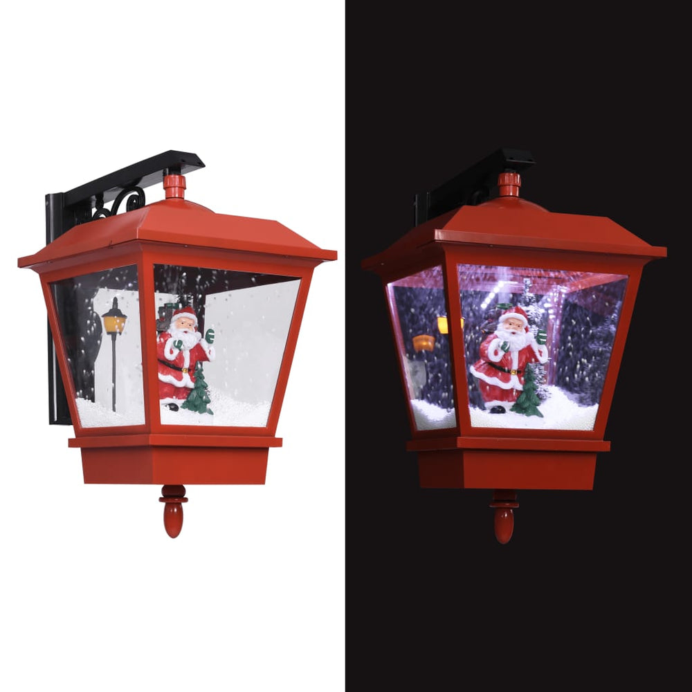 vidaXL Christmas Wall Decor with LED Light and Santa Claus Red