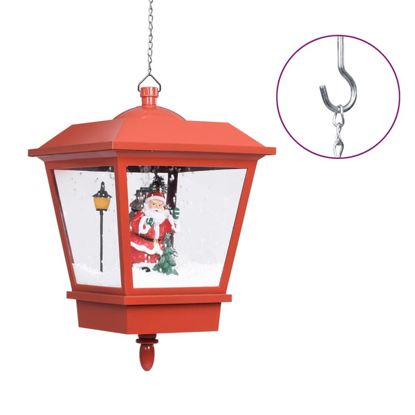 vidaXL Christmas Hanging Lamp LED Light and Santa Claus Red 27x27x45
