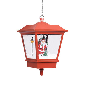 vidaXL Christmas Hanging Lamp LED Light and Santa Claus Red 27x27x45
