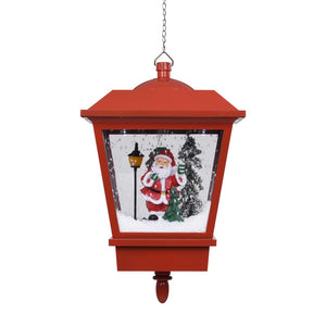vidaXL Christmas Hanging Lamp LED Light and Santa Claus Red 27x27x45