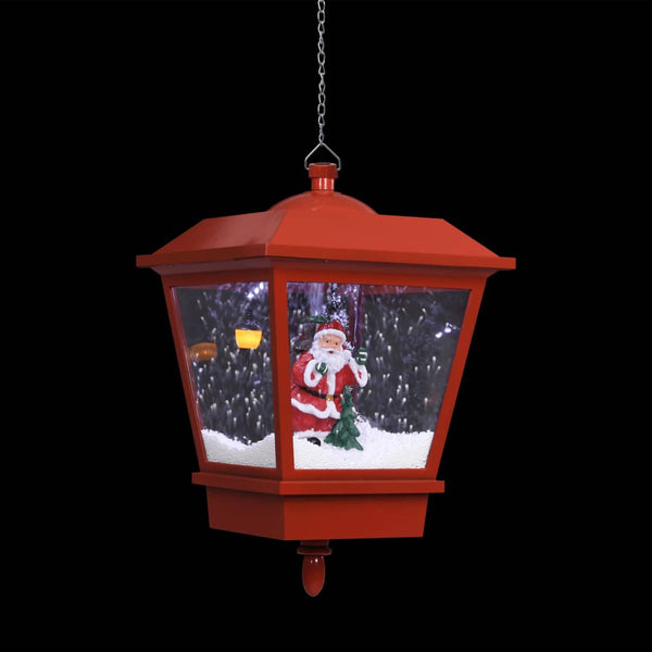 vidaXL Christmas Hanging Lamp LED Light and Santa Claus Red 27x27x45