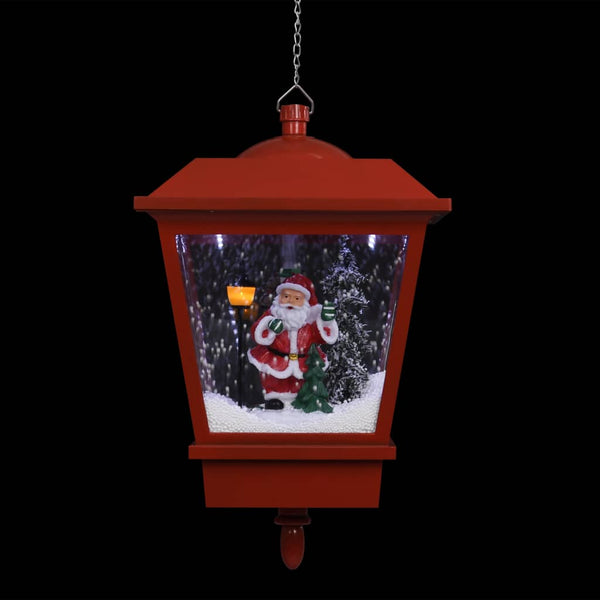 vidaXL Christmas Hanging Lamp LED Light and Santa Claus Red 27x27x45