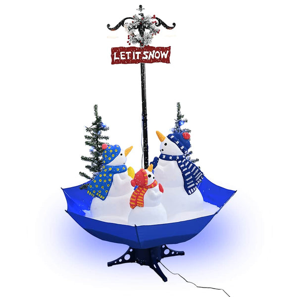 vidaXL Christmas tree with snow and umbrella stand Blue 170 cm PVC