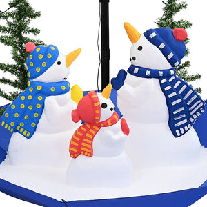 vidaXL Christmas tree with snow and umbrella stand Blue 170 cm PVC