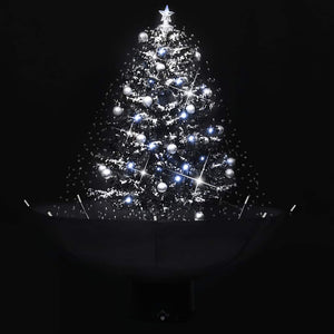 vidaXL Snowy Christmas Tree with Umbrella Base Black 75 cm PVC
