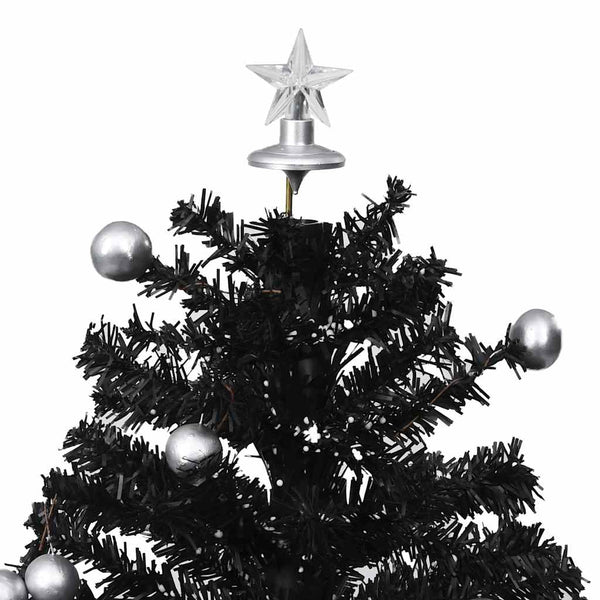 vidaXL Snowy Christmas Tree with Umbrella Base Black 75 cm PVC